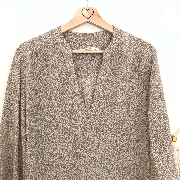 Amanda Uprichard 100% Silk Animal Print Popover Blouse - Picture 3 of 8